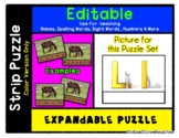 Letter L - Expandable & Editable Strip Puzzle w/ Multiple 