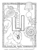 The Letter L: Coloring Page & Clip Art