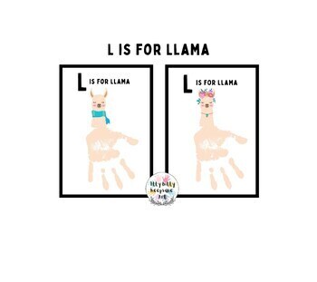 Preview of Letter L Handprint Art Craft Printable Template / Alphabet / L is for Llama