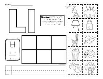 letter l picture sort initial sound by miss zees activities tpt