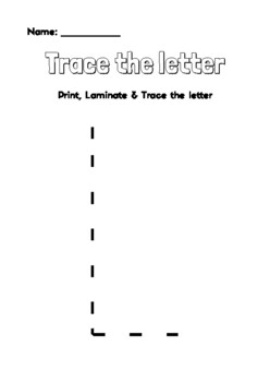 letter l tracing practice worksheets by the daily letter tpt