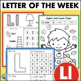 Letter L Worksheet Tracing Coloring Sound Activities Upper