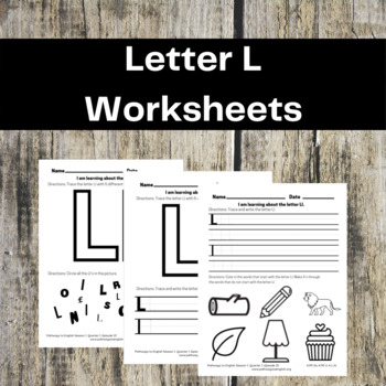 Preview of Letter L Worksheets - Trace, Write, Identify, Circle