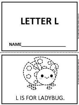 Preview of Letter L tracing and coloring emergent reader for pre-K, K, homeschool. Spec.Ed