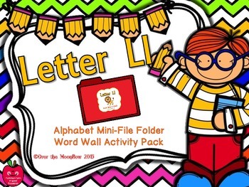Preview of Letter Ll Mini-File Folder Word Wall Activity Pack
