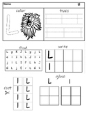 Letter Ll homework packet (prek & Kinder)