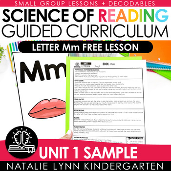 Preview of Letter M Sample Lesson | Science of Reading Guided Curriculum UNIT 1 PRE-READERS