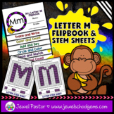 Letter M Alphabet Flip Book and STEM Mats | Interactive No