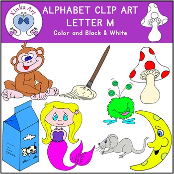 Letter M Clip Art {Beginning Sounds} Alphabet by Kinka Art | TPT