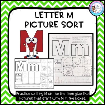 Preview of Letter M Picture Sort - Initial Sound