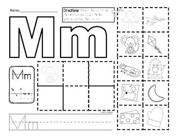 WORDS THAT START WITH LETTER Mm, 'm' Words, Phonics, Initial Sounds