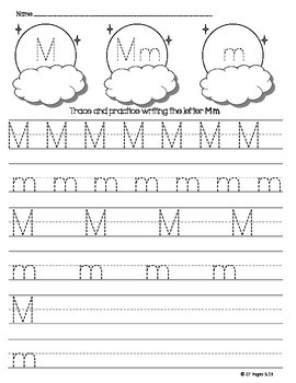 letter m tracing worksheet