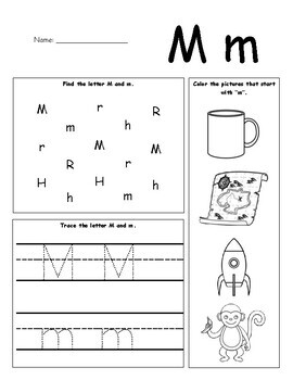 letter m worksheet by alison williams teachers pay teachers