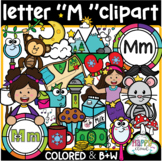 Letter M clipart MEGA set {alphabet clipart} Happy cloud clipart