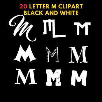 Preview of Letter M clipart black and white
