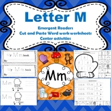 Letter M activities (emergent readers, word work worksheet