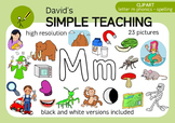 Letter M phonics - spelling clipart with free preview