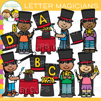 Preview of Magician Kids Letter Magic Show Clip Art
