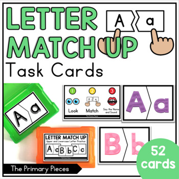 Preview of Letter Match Up Task Cards ABC Match Up