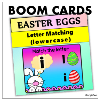 Preview of BOOM CARDS: lowercase Letter Matching_Easter Eggs Theme