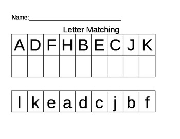 Preview of Letter Matching Cut and Paste