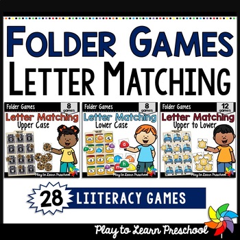 Preview of Letter Matching Folder Games Bundle