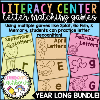 letter recognition matching games year long bundle by kind crazy kinder