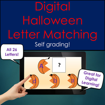 Preview of Letter Matching Halloween Digital Worksheet