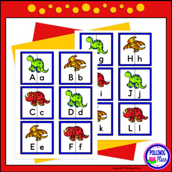 letter matching puzzles dinosaurs uppercase and