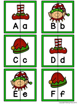 letter matching puzzles elf fun uppercase and lowercase letters