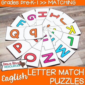 Letter Matching Puzzles | Letter Matching Activities | Uppercase and ...