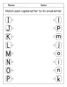 Matching Uppercase And Lowercase Letters worksheets by BazLearning