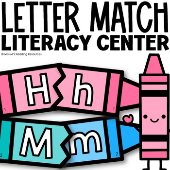 Preview of Letter Matching Uppercase and Lowercase Game Kindergarten Literacy Center