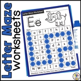Letter Maze Worksheets - Alphabet Recognition Printables -