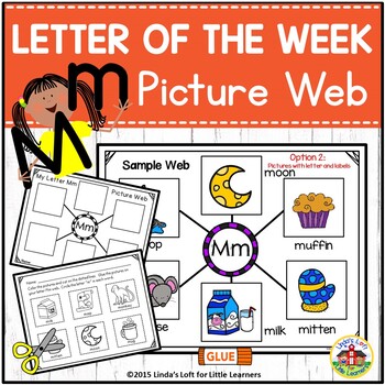 Preview of Letter Mm Letter of the Week Picture Web Activity