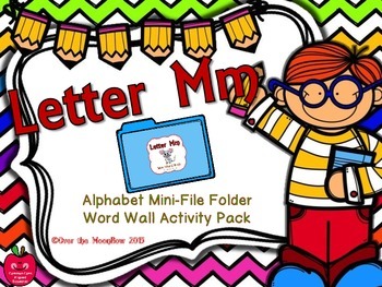 Preview of Letter Mm Mini-File Folder Word Wall Activity Pack