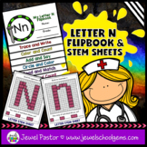 Letter N Alphabet Flip Book and STEM Mats | Interactive No