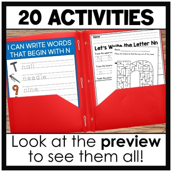 letter n alphabet worksheets and activities by creation castle tpt