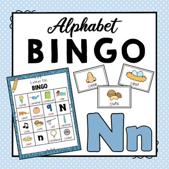 Preview of Letter N Alphabet Bingo Game |  Letter Identification and Letter Sounds Activity
