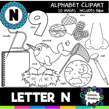 decorative letter n clipart