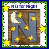 Letter N Craft, Alphabet Craft, Nn is for Night, Night Craft
