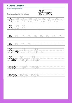 Letter 'N' Practice Worksheets for Upper and Lower Case by WonderTech World