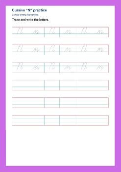 Letter 'N' Practice Worksheets for Upper and Lower Case by WonderTech World