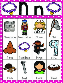 Letter N Vocabulary Cards by The Tutu Teacher | Teachers ...