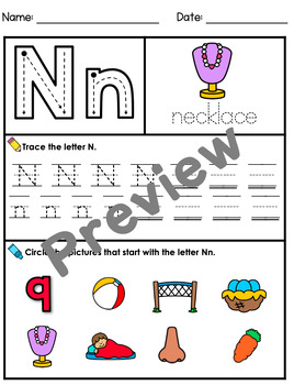 letter n worksheets by kindergarten swag teachers pay