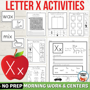 Letter X Worksheets Initial Sound Activities With Word And Picture Cards