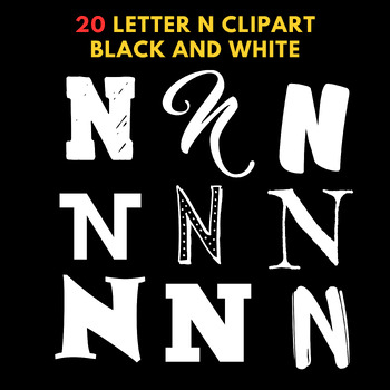 Preview of Letter N clipart black and white
