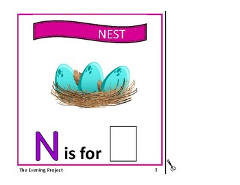 Letter N interactive book for Pre-K, Autism, And Special Education level 1
