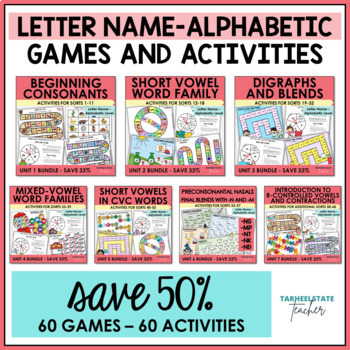 Preview of Letter Name Alphabetic Spellers Games and Activities Bundle