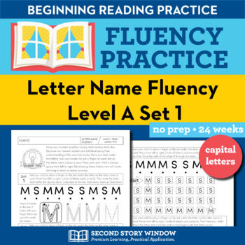 Preview of Letter Fluency Sheets for Level A Set 1 Letter Name Practice & Capital Letters